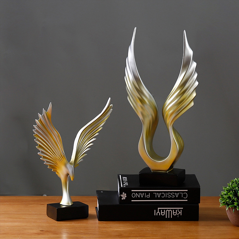 Resin artware angel wings office decoration 