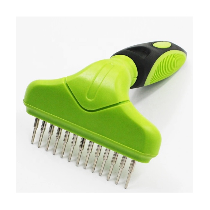 Pet Comb Stainless Steel Single Row Rotatable Pins Dog Brush