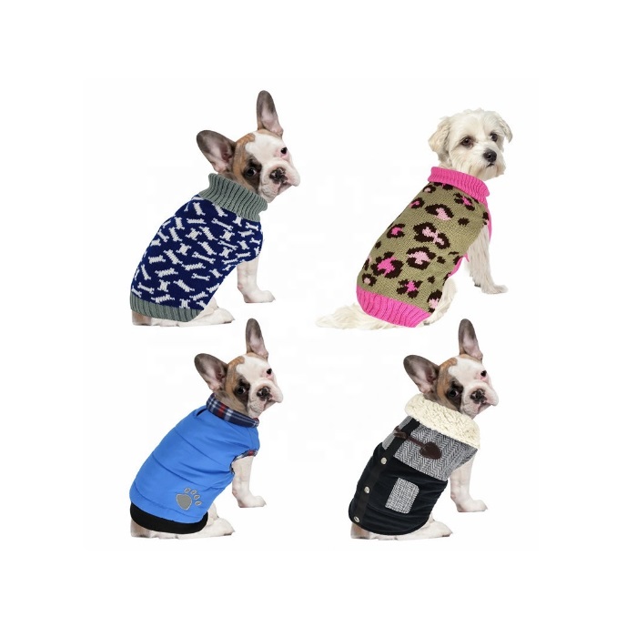 Luxury 100% Cotton Winter Warm Dog Clothes Sublimated Pet Apparel Dog Clothing
