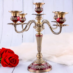 Metal Candle Holder Wholesale 5 Arms Metal Candelabra Candlestick Holder Candle Stand Custom for Decoration